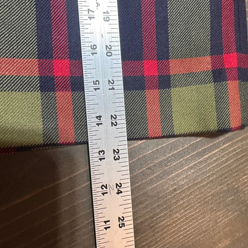 Blarney Woollen Mills Plaid Wool‎ Pencil Skirt Green Navy Red Made in Ireland - Picture 7 of 7